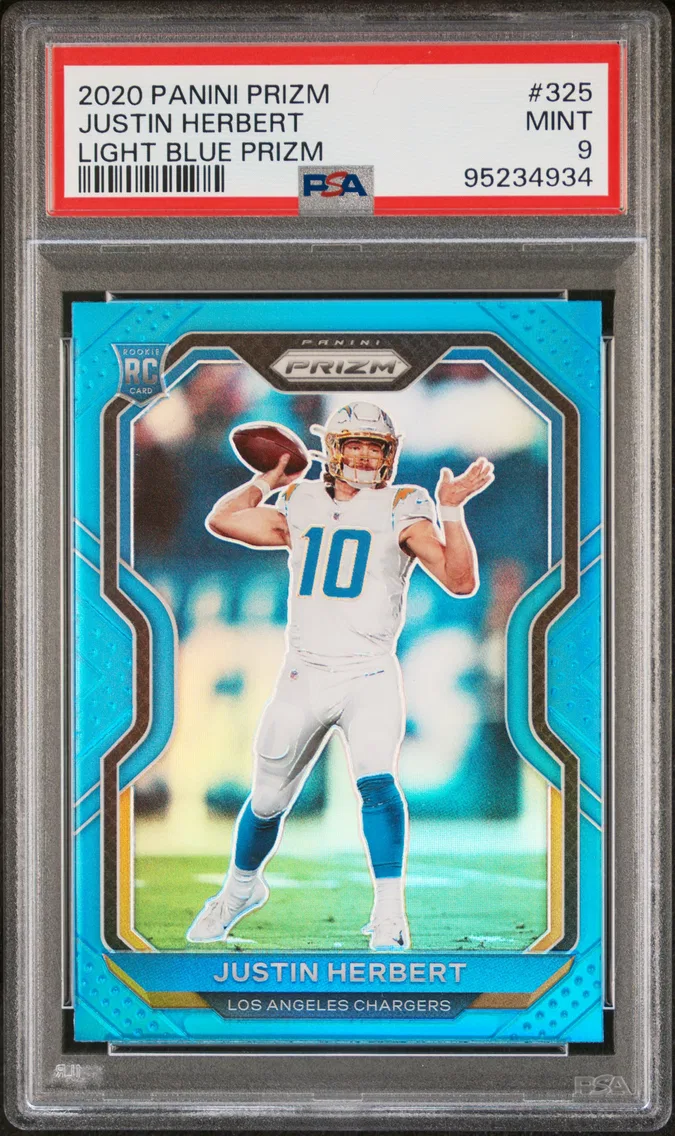 2020 #325 Justin Herbert PSA 9 Panini Prizm