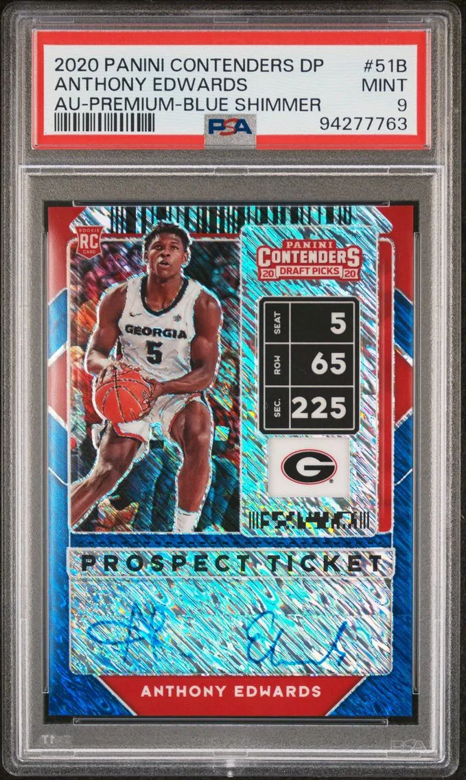 2020 #51B Anthony Edwards PSA 9 Panini Contenders Draft Picks