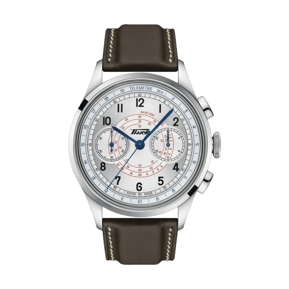 Tissot Telemeter 1938 42mm - Silver on Leather Strap