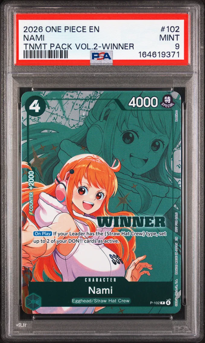 2026 #102 Nami PSA 9 One Piece Tournament Pack Vol.2
