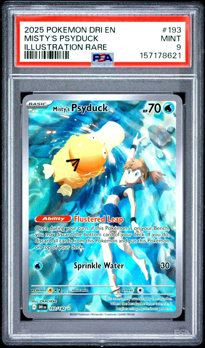 2025 Pokemon Dri EN-Destined Rivals Misty's Psyduck Dri EN-Destined Rivals #193 PSA 9