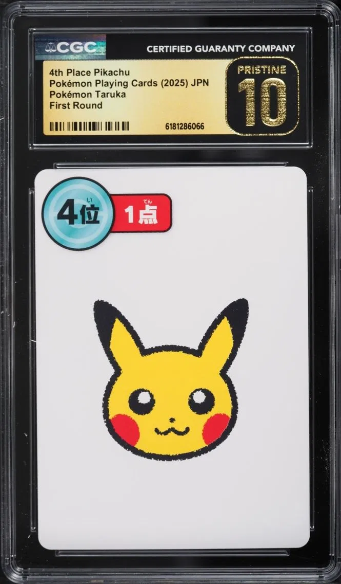 2025 Pokemon Japanese Playing Cards Taruka First Round 4th Place Pikachu CGC 10 PRISTINE