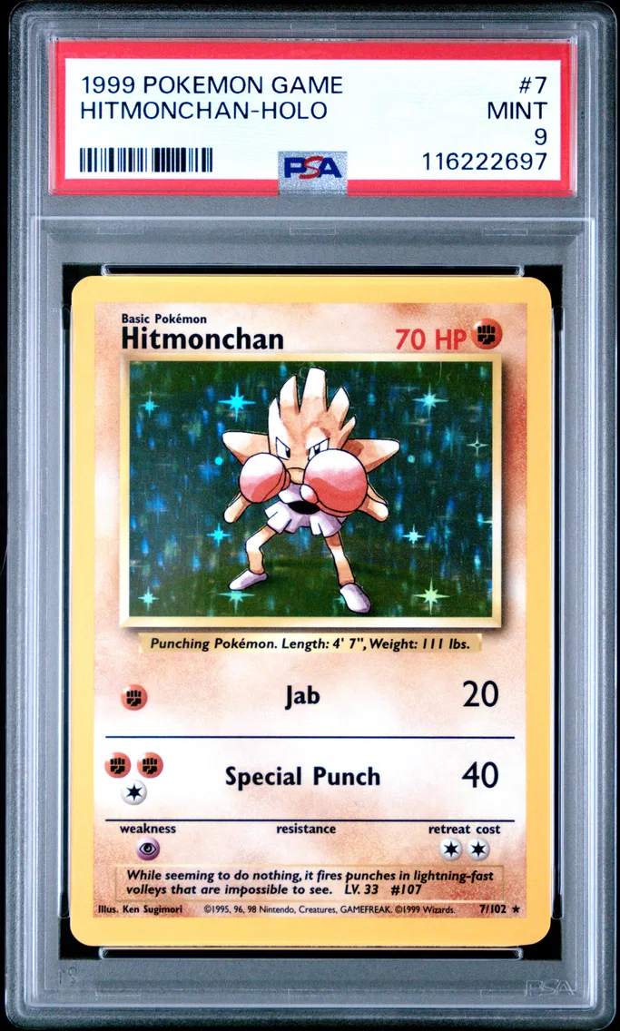 1999 #7 Hitmonchan-Holo PSA 9 Game