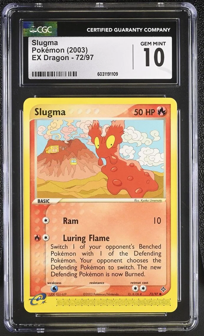 2003 #72 Slugma CGC 10 EX Dragon (2003 Copyright, w/ "e" Symbol) - English