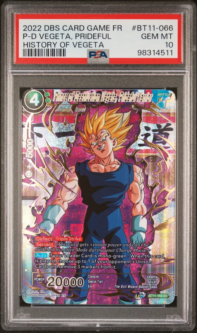 2022 #BT11-066 Prince of Destruction Vegeta, Prideful Warrior PSA 10 Dragon Ball Super Card Game French Theme Selection History of Vegeta