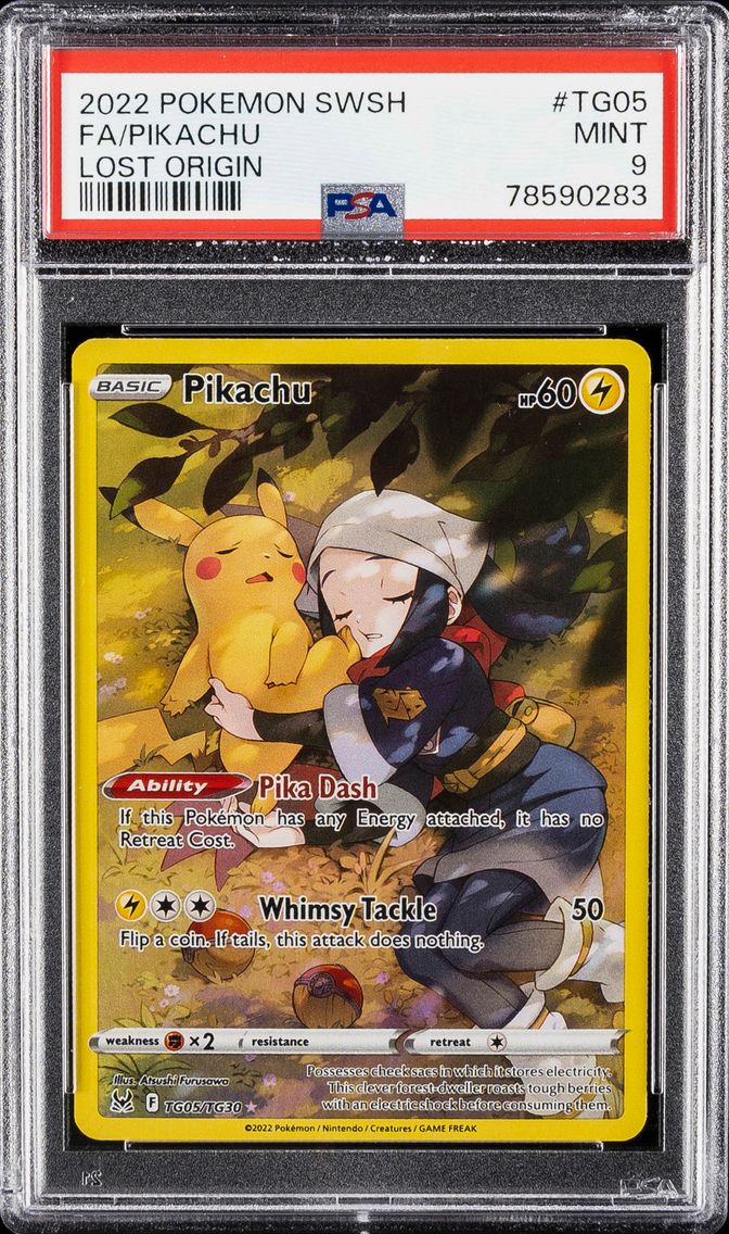 2022 #TG05 Full Art/Pikachu PSA 9 Sword & Shield Lost Origin Pokemon