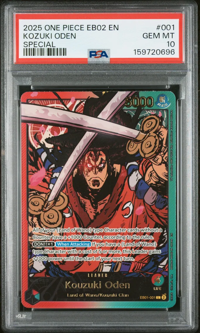 2025 #001 Kozuki Oden PSA 10 One Piece EB02-Extra Booster -Anime 25th Collection-