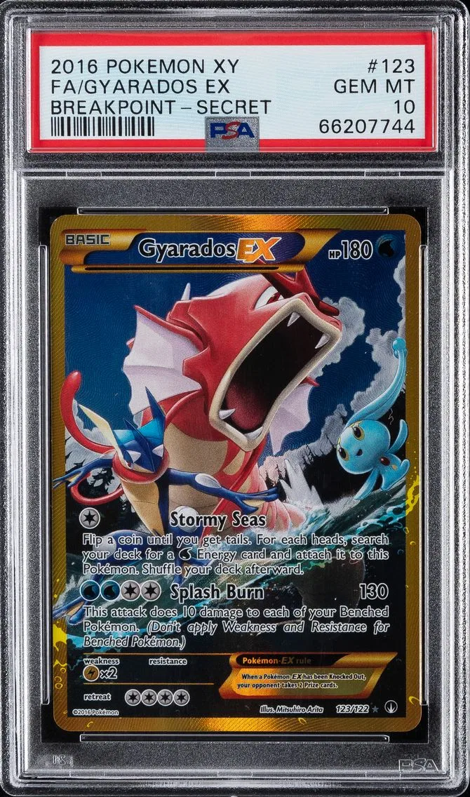 2016 #123 FULL ART/GYARADOS EX PSA 10 POKEMON XY BREAKPOINT | SECRET