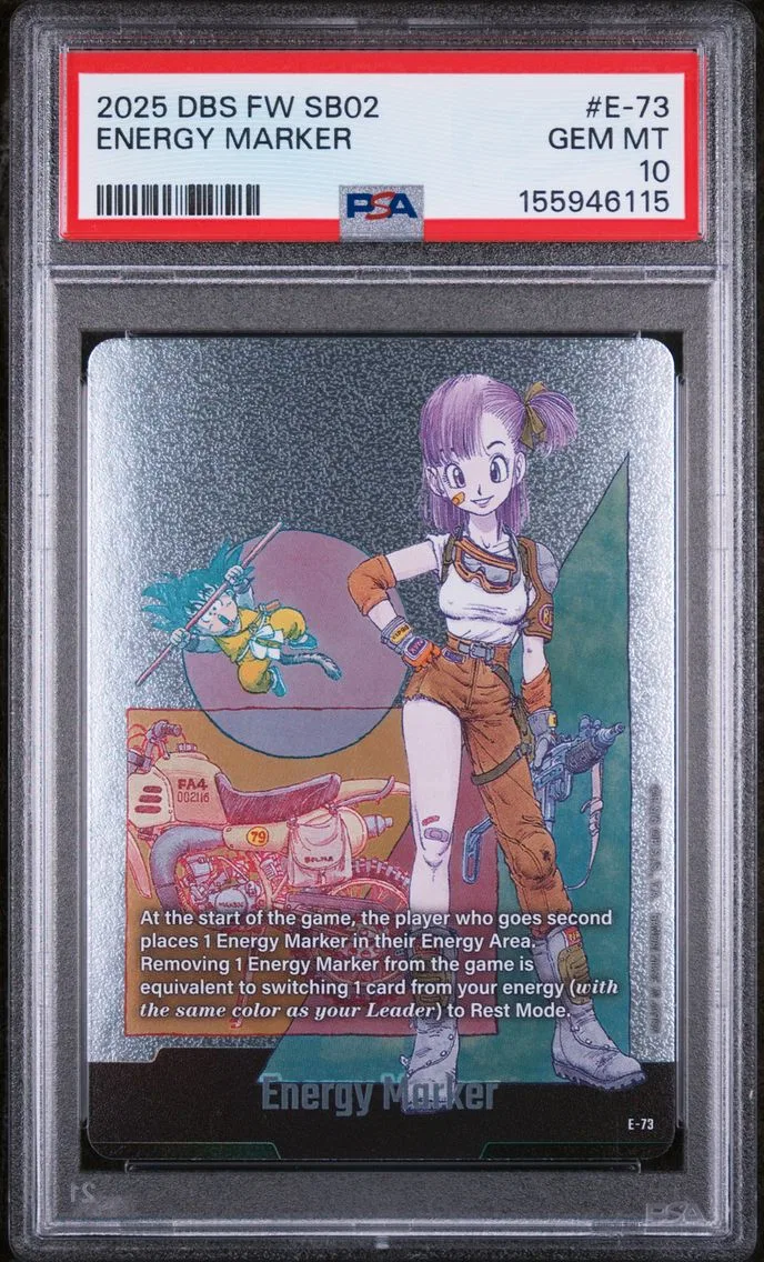 2025 #E-73 Energy Marker PSA 10 Dragon Ball Super Card Game Fusion World Manga Booster 02