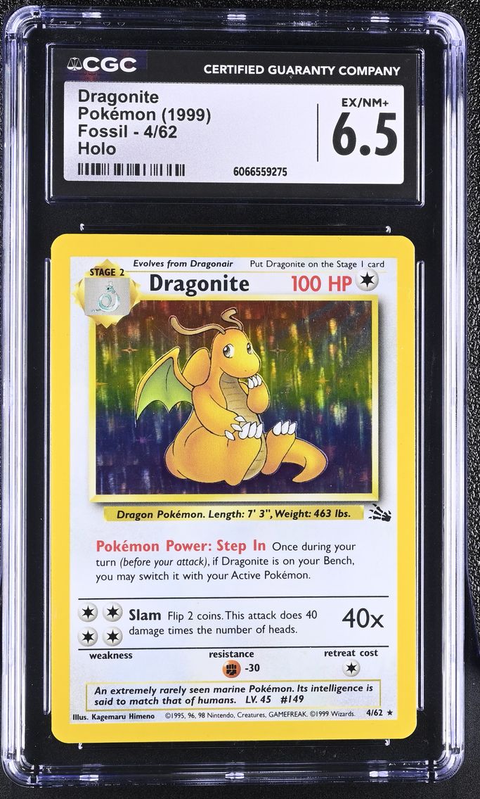 1999 #4 Dragonite CGC 6.5 Fossil - Unlimited - English