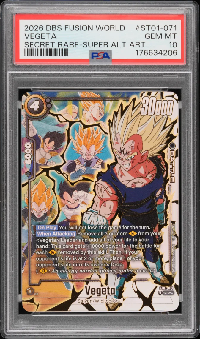 2026 #ST01-071 Vegeta PSA 10 Dragon Ball Super Card Game Fusion World Story Booster 01
