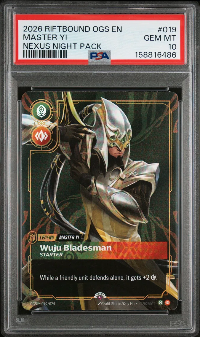 2026 #019 Master YI - Wuju Bladesman PSA 10 Riftbound: League of Legends Ogs-Origins Proving Grounds
