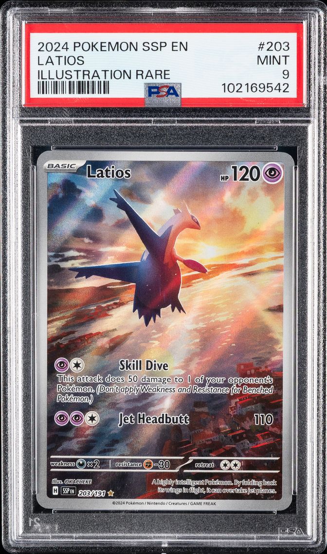 2024 #203 Latios PSA 9 Ssp EN-Surging Sparks Pokemon