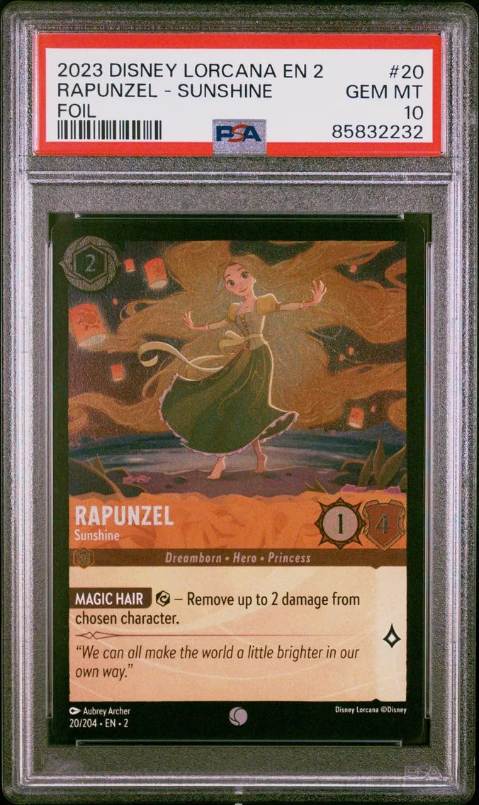 2023 #20 Rapunzel - Sunshine PSA 10 Disney Lorcana EN 2-Rise of the Floodborn