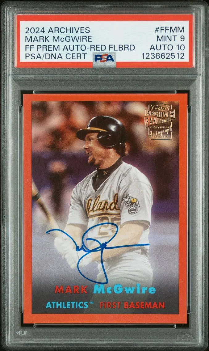 2024 #FFMM Mark McGwire PSA 9 Topps Archives Fan Favorites Premium Autographs