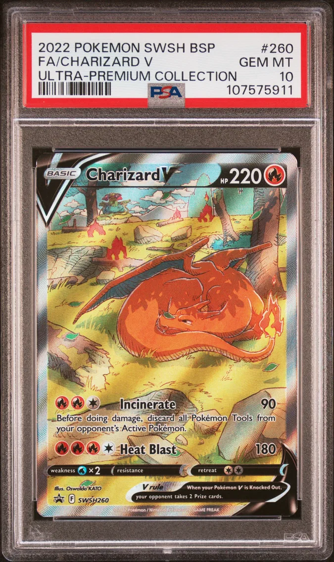 2022 #260 Full Art/Charizard V PSA 10 Swsh Black Star Promo