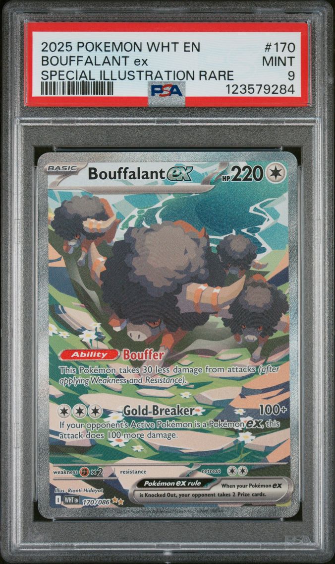 2025 #170 Bouffalant EX PSA 9 Wht EN-White Flare Pokemon
