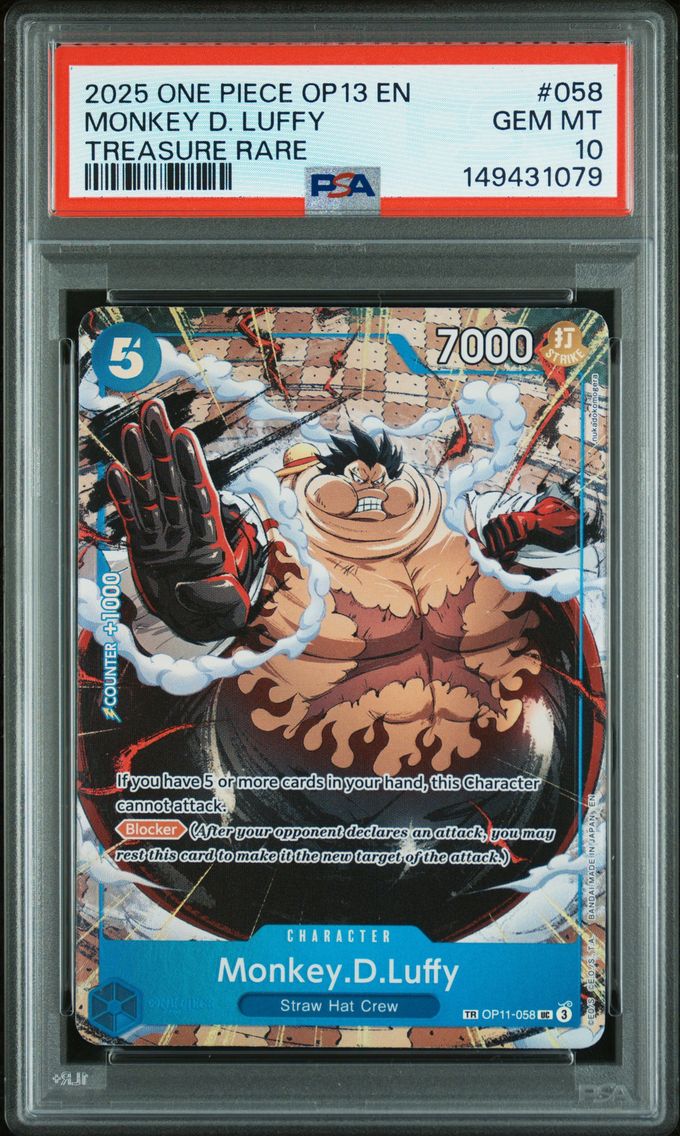 2025 #058 Monkey D. Luffy PSA 10 One Piece OP13-Carrying on His Will