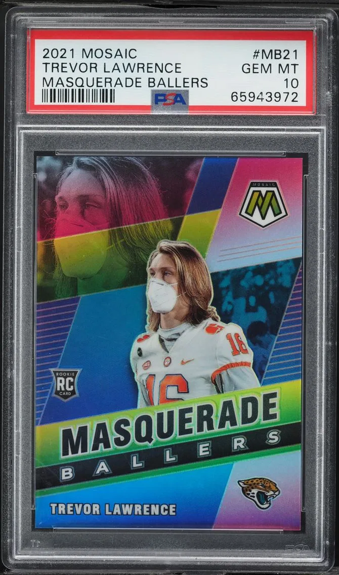 2021 #MB21 Trevor Lawrence PSA 10 Panini Mosaic Masquerade Ballers