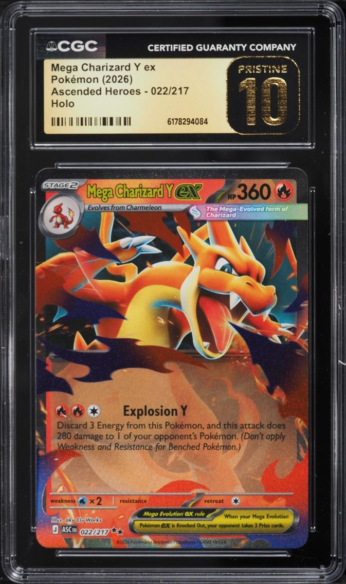 2026 Pokemon Mega Evolution Ascended Heroes Holo Mega Charizard Y EX #22 CGC 10 PRISTINE