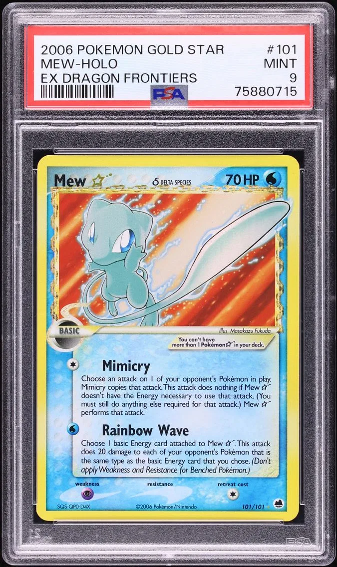 2006 #101 Mew-Holo PSA 9 EX Dragon Frontiers Pokemon