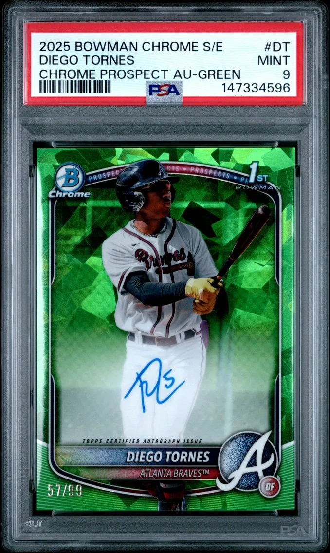 2025 #DT Diego Tornes PSA 9 Bowman Chrome Sapphire Edition Chrome Prospects Autographs