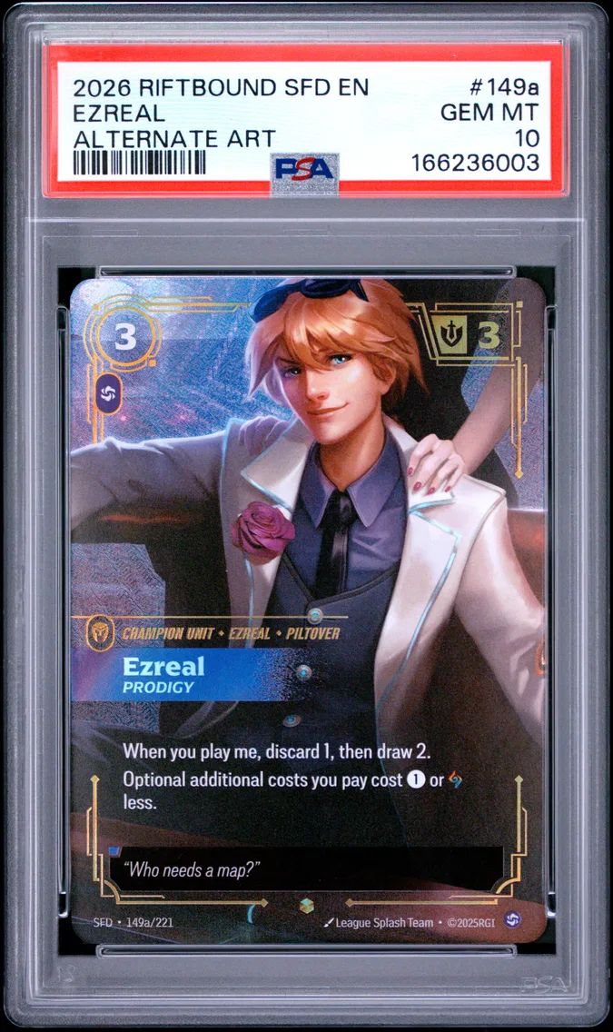 2026 #149a Ezreal - Prodigy PSA 10 Riftbound: League of Legends Sfd-Spiritforged