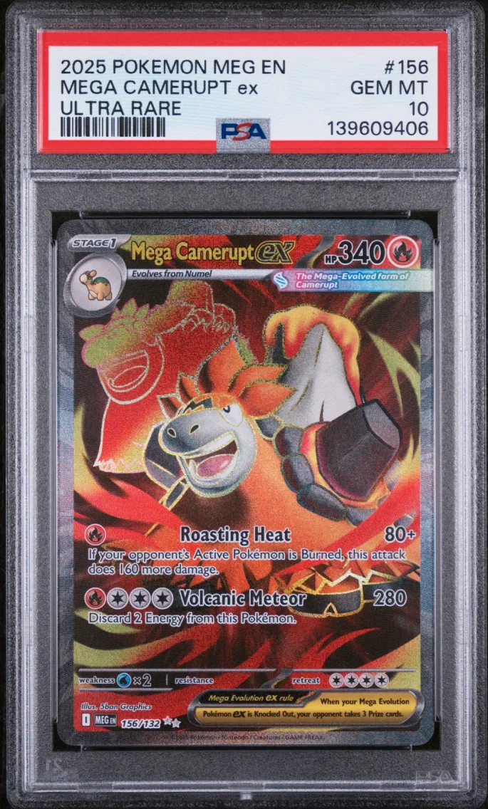 2025 Pokemon Meg EN-Mega Evolution Mega Camerupt EX Meg EN-Mega Evolution #156 PSA 10