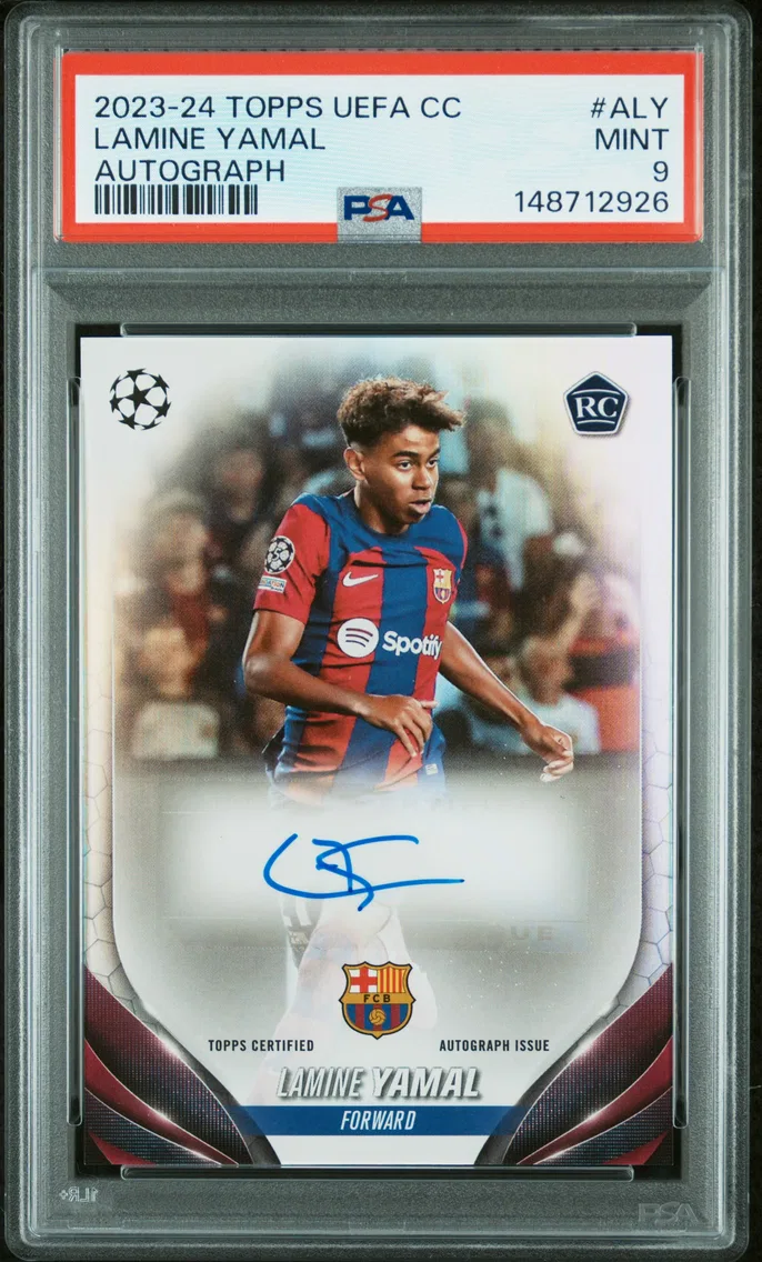 2023 #ALY Lamine Yamal PSA 9 Topps UEFA Club Competitions Autographs