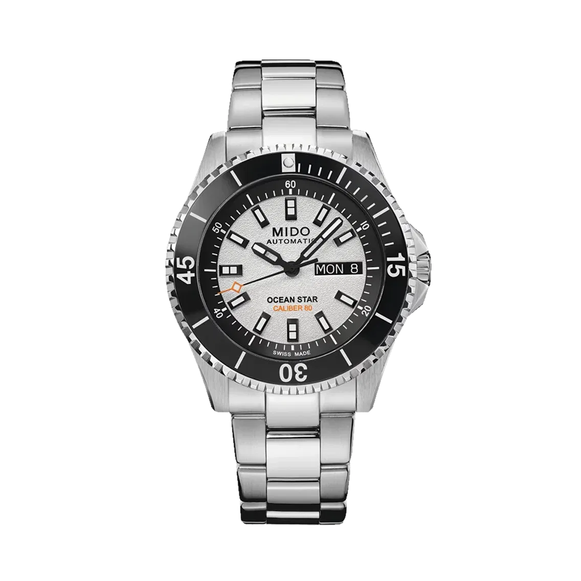 MIDO Ocean Star 200 41mm - White, Black Bezel on Bracelet