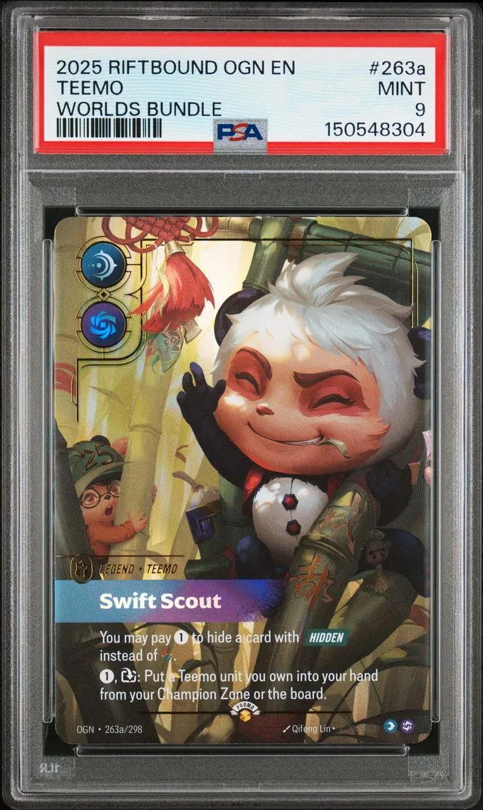 2025 #263a Teemo - Swift Scout PSA 9 Riftbound: League of Legends Ogn-Origins