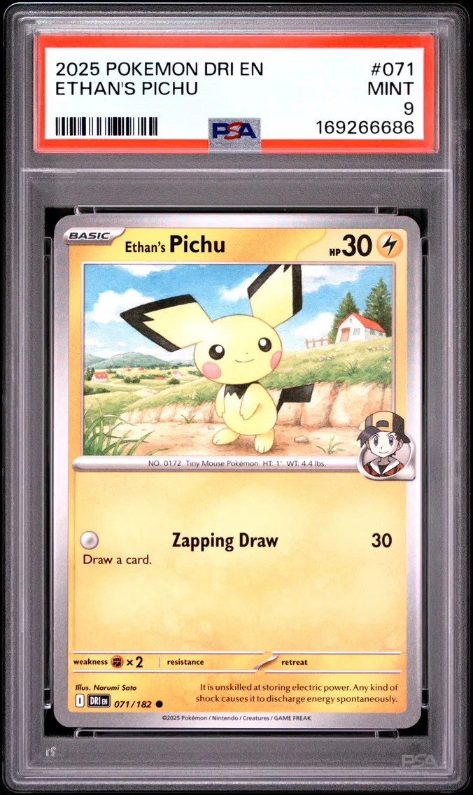 2025 #071 Ethan's Pichu PSA 9 Dri EN-Destined Rivals