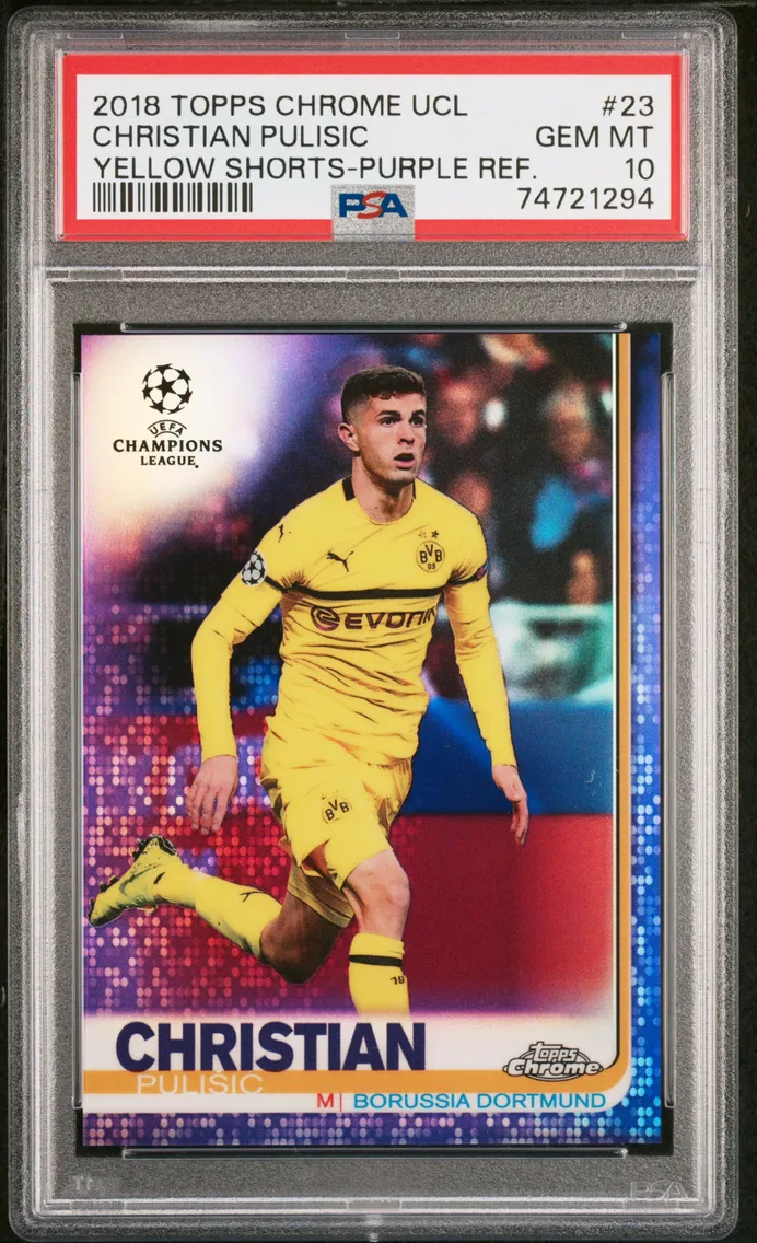 2018 #23 Christian Pulisic PSA 10 Topps Chrome UEFA Champions League