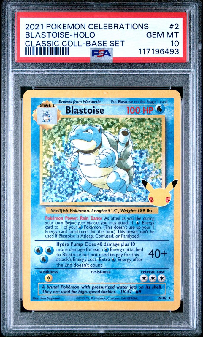 2021 #2 Blastoise-Holo PSA 10 Celebrations Classic Collection