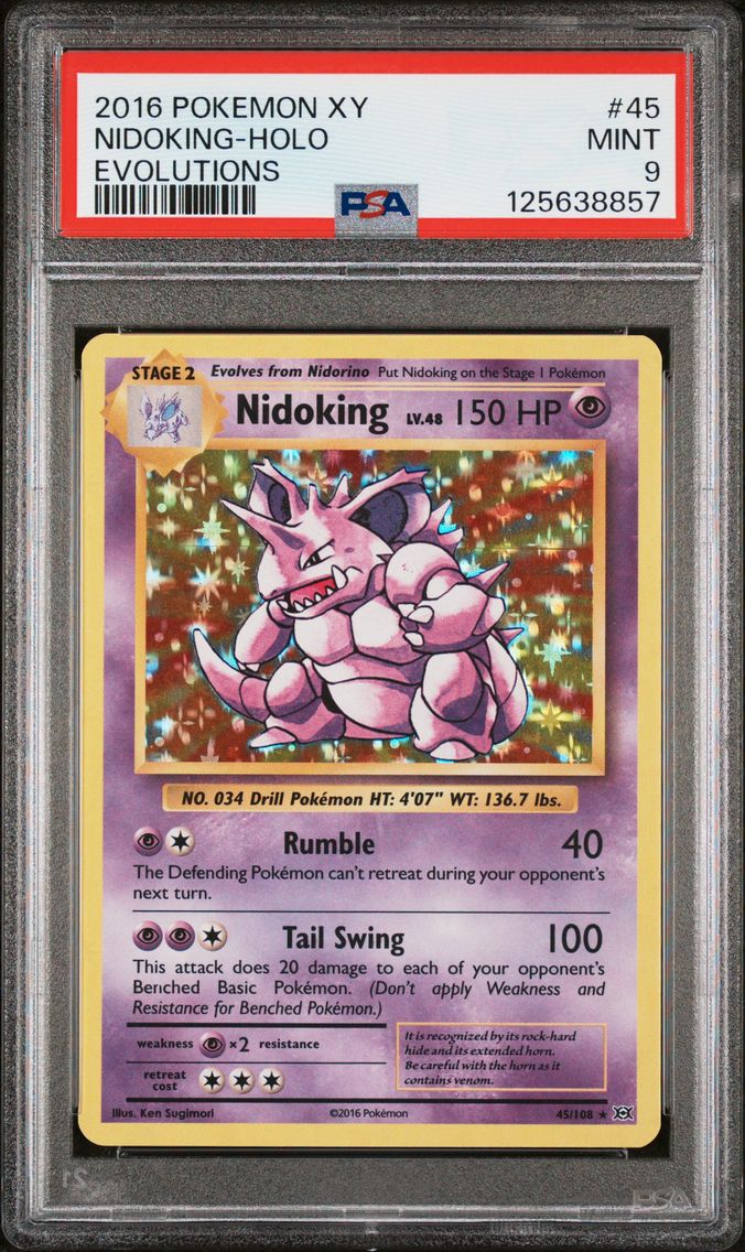 2016 #45 Nidoking-Holo PSA 9 XY Evolutions