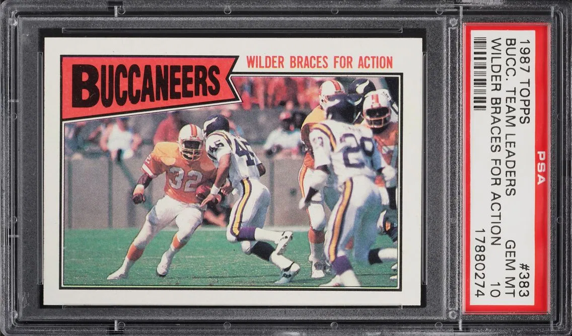 1987 TOPPS FOOTBALL BUCCANEERS TEAM LEADERS #383 PSA 10 GEM MINT
