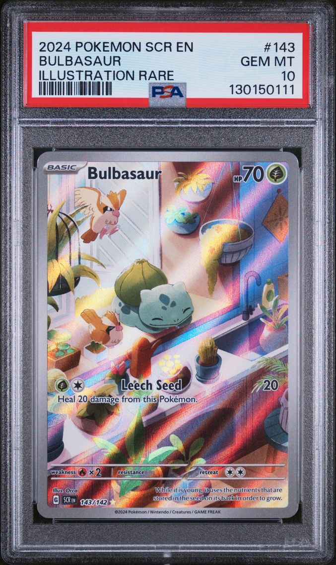 2024 #143 Bulbasaur PSA 10 Scr EN-Stellar Crown