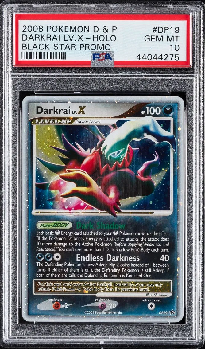 2008 #DP19 DARKRAI LV.X-HOLO PSA 10 POKEMON DIAMOND & PEARL BLACK STAR PROMO
