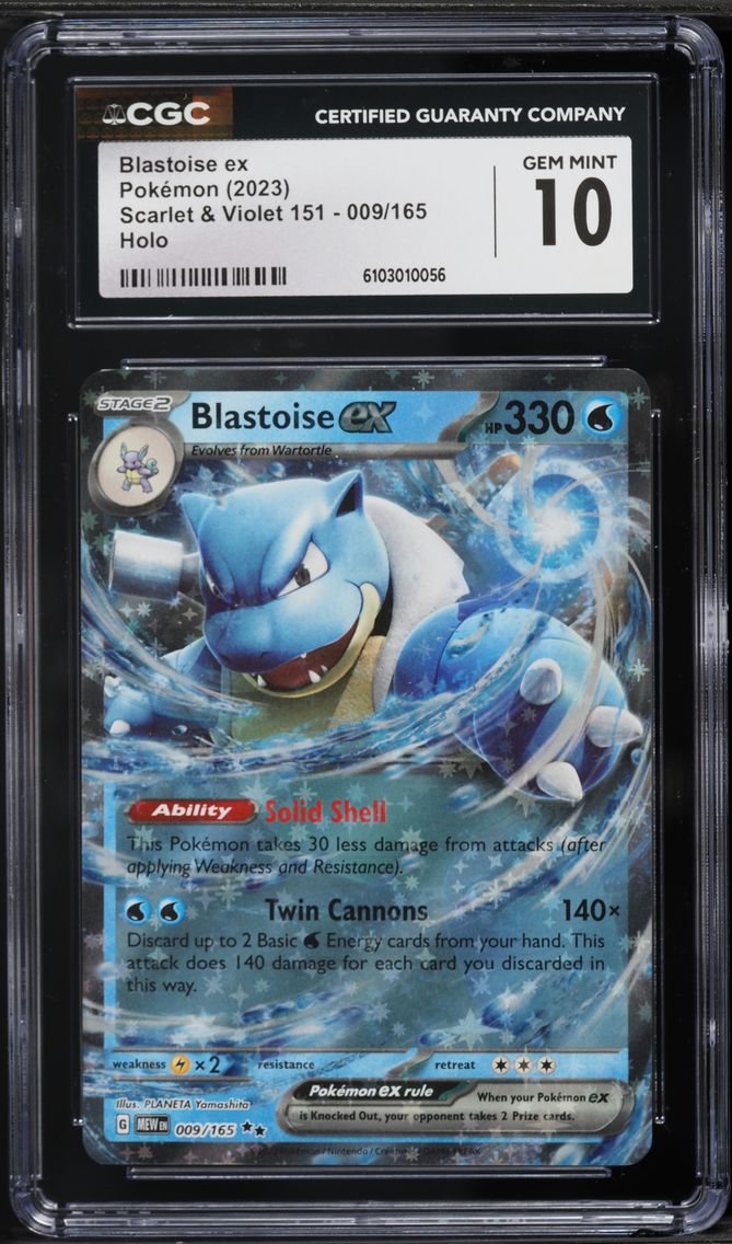2023 #009 Blastoise EX CGC 10 Mew EN-151 Pokemon