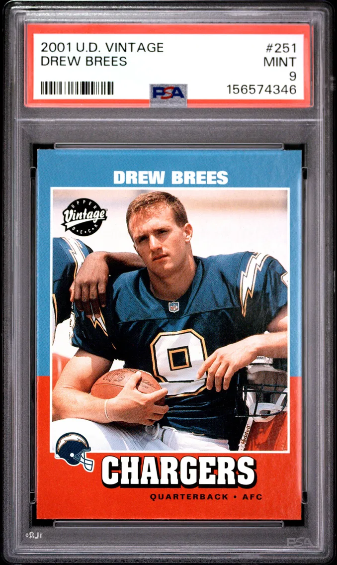 2001 #251 Drew Brees PSA 9 Upper Deck Vintage