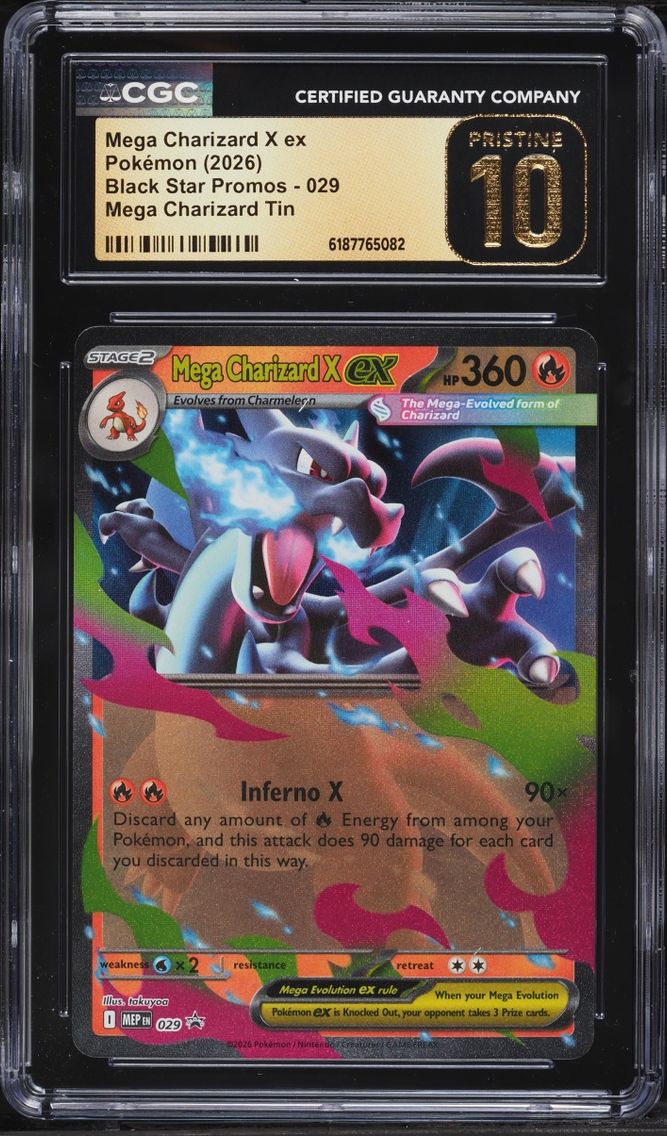 2026 #29 Mega Charizard X Ex CGC 10 Pokemon Mega Evolution Promo Tin