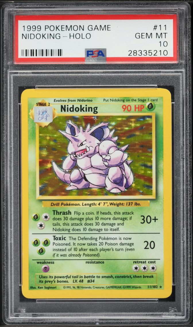 1999 #11 Nidoking-Holo PSA 10 Game Pokemon