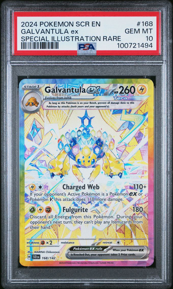 2024 #168 Galvantula EX PSA 10 Scr EN-Stellar Crown