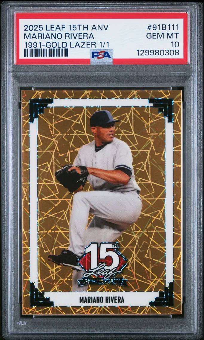2025 #91B111 Mariano Rivera PSA 10 Leaf 15th Anniversary 1991