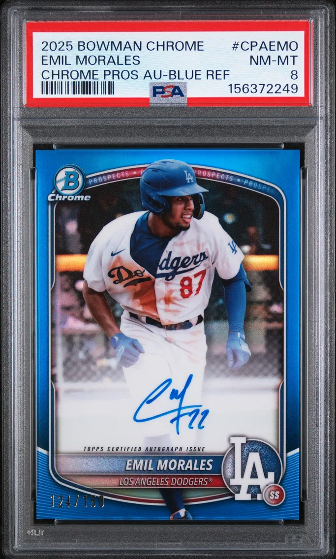 2025 #CPAEMO Emil Morales PSA 8 Bowman Chrome Prospect Autographs