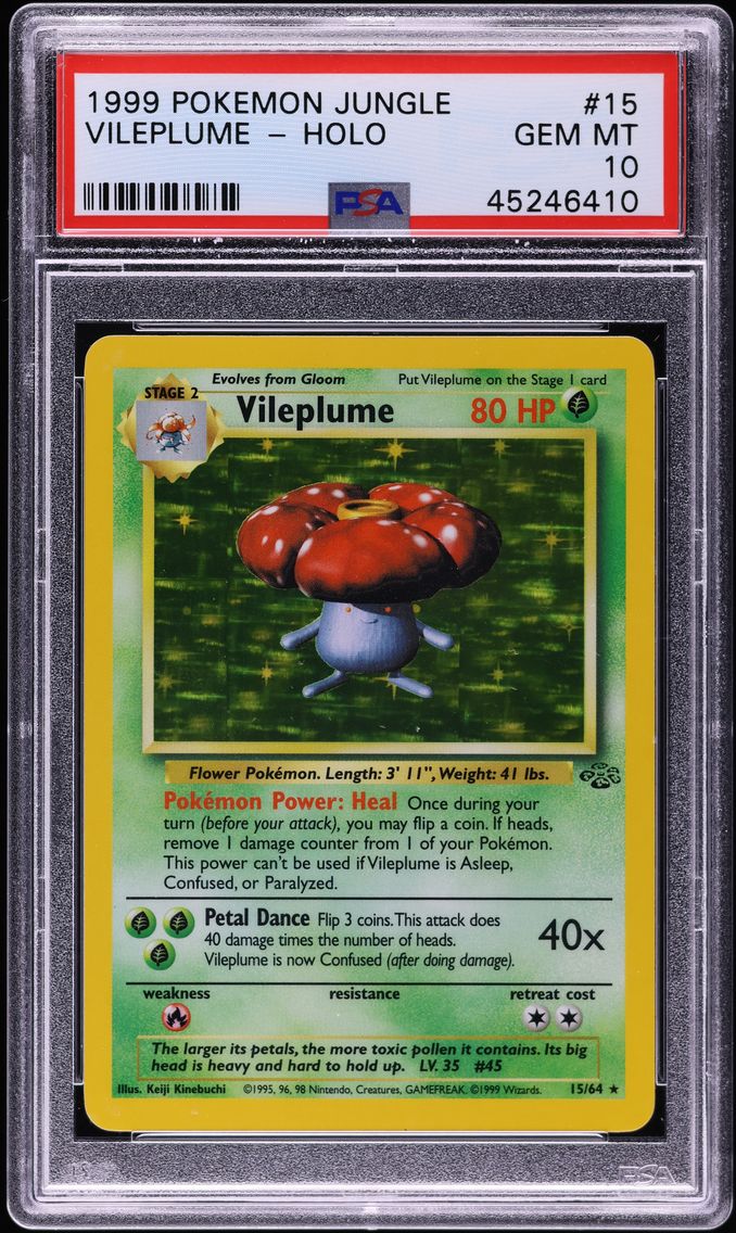 1999 #15 Vileplume-Holo PSA 10 J