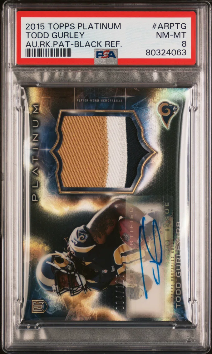 2015 #ARPTG Todd Gurley PSA 8 Topps Platinum Autograph Rookie Patch