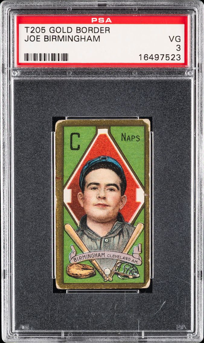 1911 #NA Joe Birmingham PSA 3 T205 Gold Border