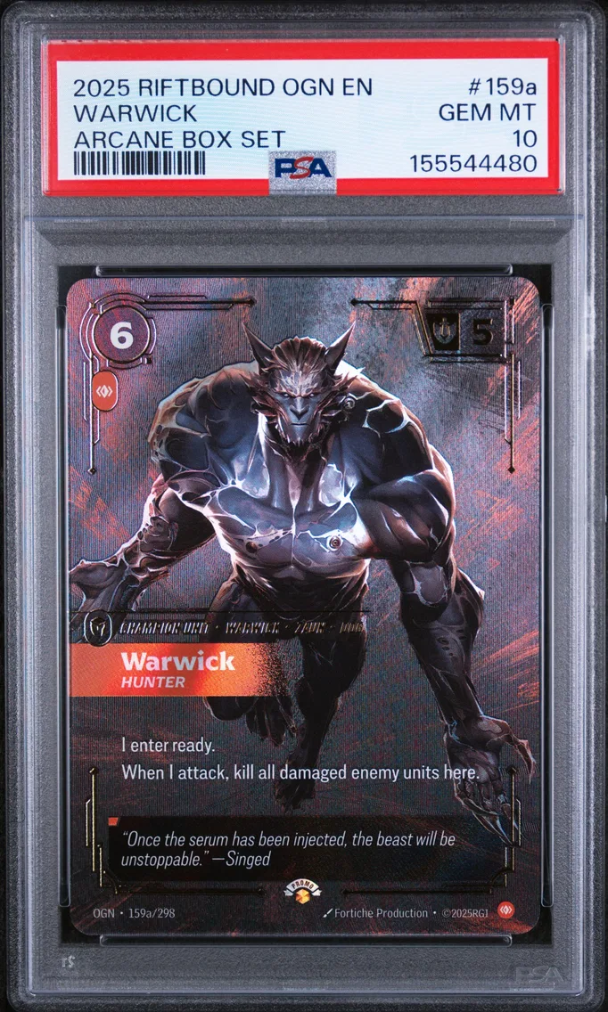 2025 #159a Warwick - Hunter PSA 10 Riftbound: League of Legends Ogn-Origins