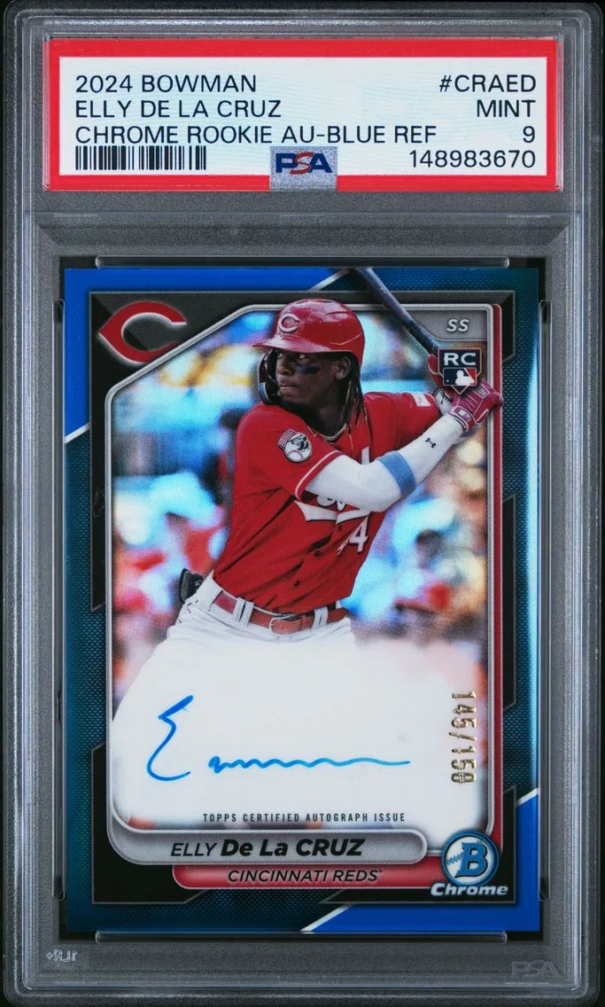 2024 #CRAED Elly de La Cruz PSA 9 Bowman Chrome Rookie Autographs